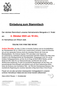 Read more about the article Stammtisch: THANK YOU FOR THE MUSIC