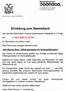 Read more about the article Einladung zum Stammtisch am 3. April