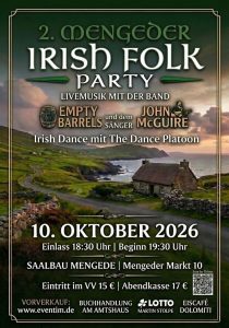 Mehr über den Artikel erfahren Sláinte, Mengede! Die 2. Irish-Folk-Party kommt! 
