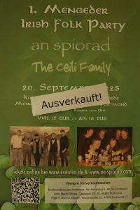 Mehr über den Artikel erfahren Irish Folk Party ausverkauft